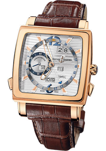 Ulysse Nardin Watches - Quadrato Dual Time Perpetual Rose Gold - Style No: 326-90/91