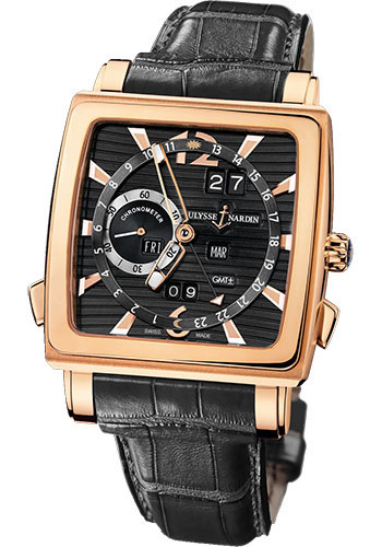 Ulysse Nardin Watches - Quadrato Dual Time Perpetual Rose Gold - Style No: 326-90/92