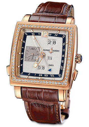 Ulysse Nardin Watches - Quadrato Dual Time Perpetual Rose Gold - Style No: 326-90B/61