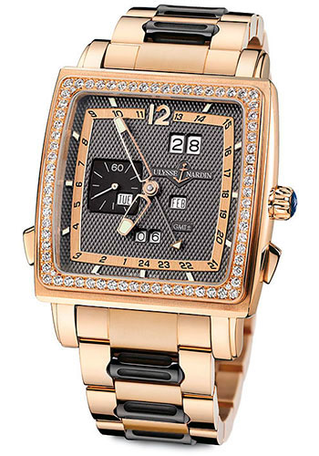 Ulysse Nardin Watches - Quadrato Dual Time Perpetual Rose Gold - Style No: 326-90B-8/69