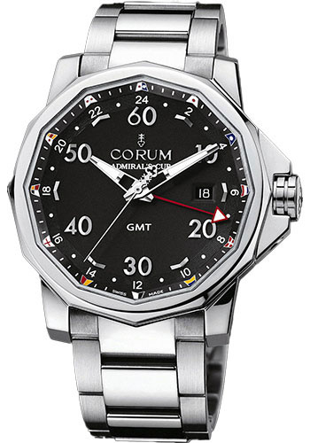 Corum Watches - Admiral's Cup GMT 44 Stainless Steel - Style No: 383.330.20/V701 AN12