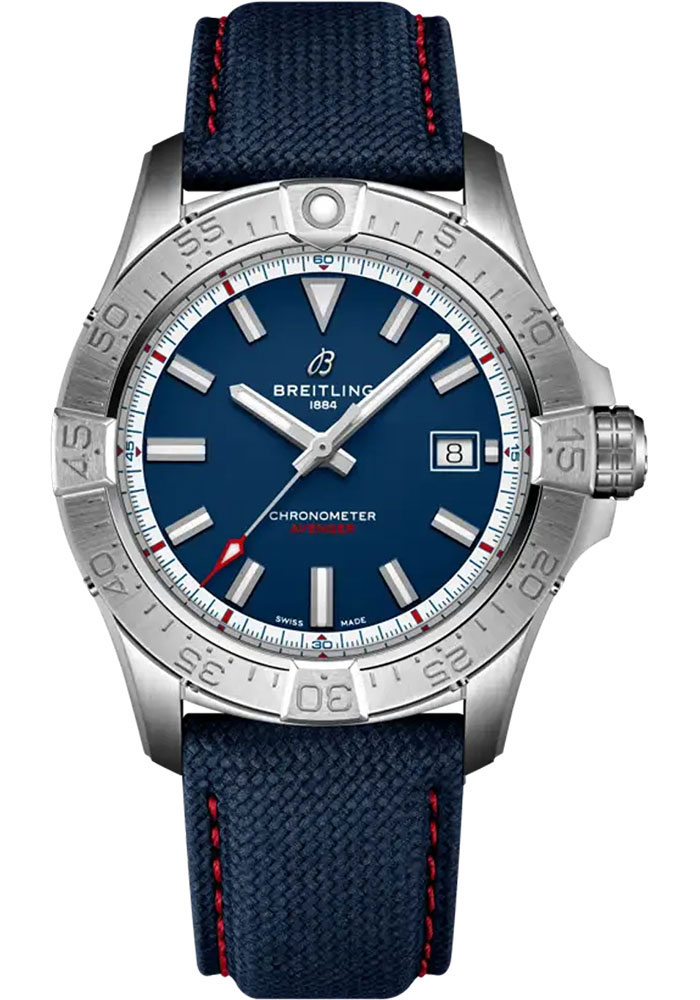 Breitling Watches - Avenger Automatic 42 Stainless Steel - Leather Strap - Folding Buckle - Style No: A173281B1C1X1