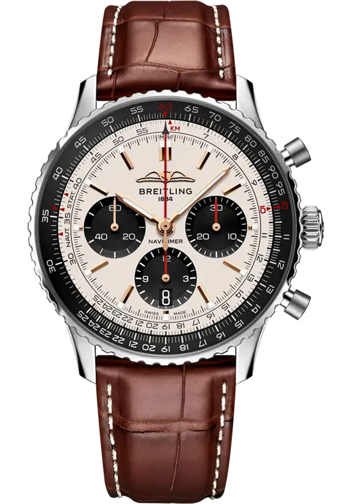 Breitling Watches - Navitimer B01 Chronograph 43mm - Stainless Steel - Leather Strap - Folding Buckle - Style No: AB01381E1G1P1