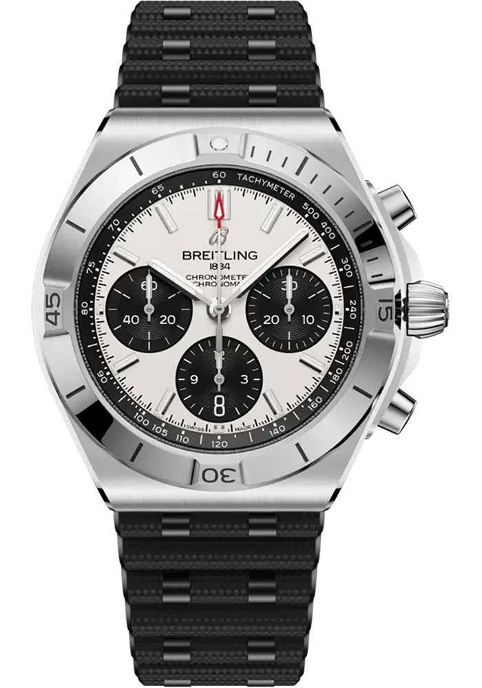 Breitling Watches - Chronomat B01 Chronograph 42 Stainless Steel - Rubber Strap - Folding Buckle - Style No: AB0158101A1S1