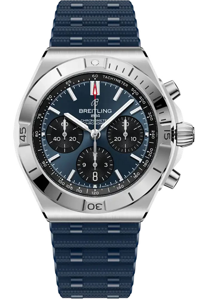 Breitling Watches - Chronomat B01 Chronograph 42 Stainless Steel - Rubber Strap - Folding Buckle - Style No: AB0158101C1S1