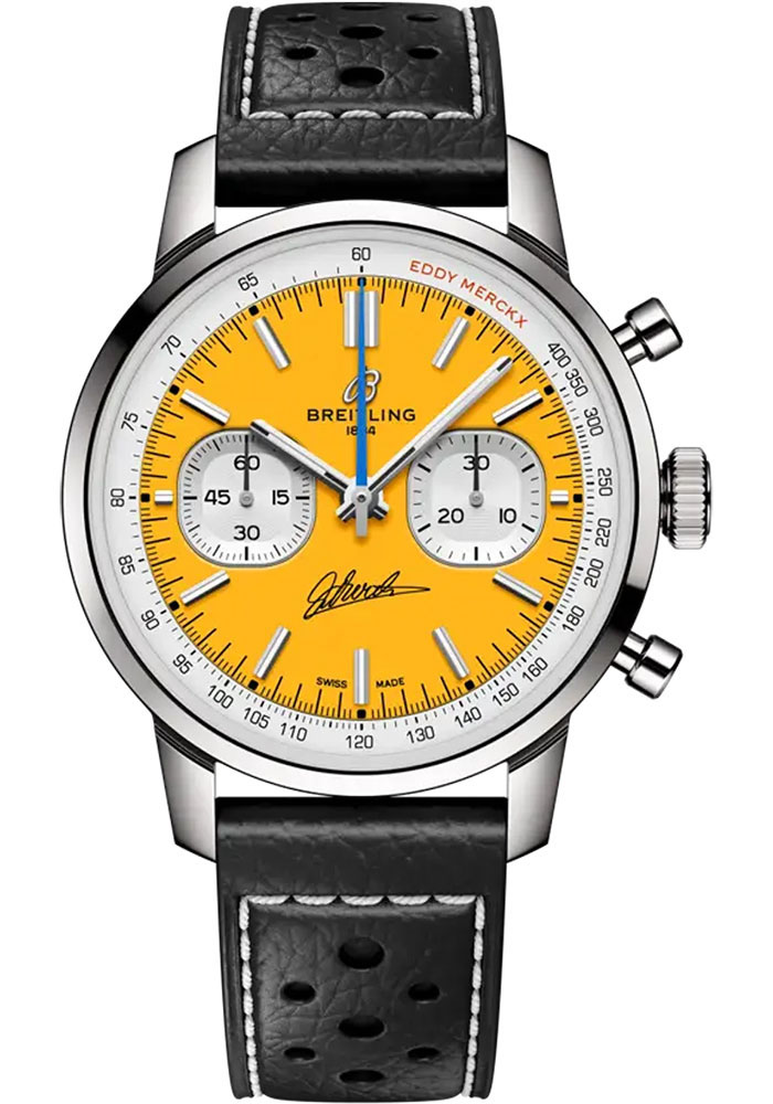 Breitling Watches - Top Time B01 Stainless Steel - Leather Strap - Folding Buckle - Style No: AB01762C1I1X1