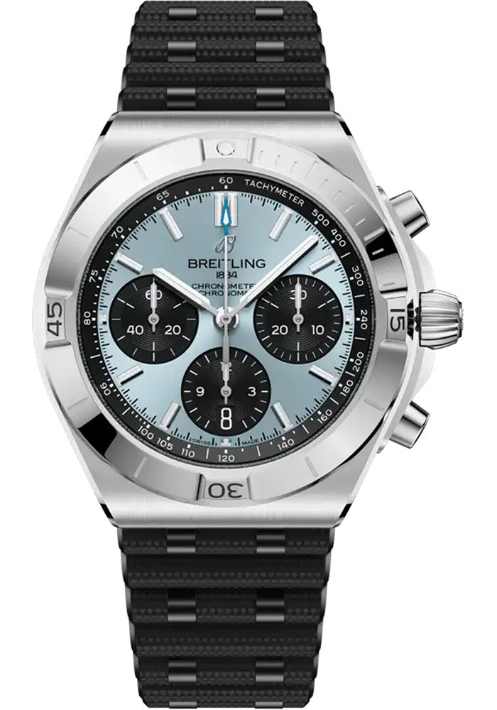 Breitling Watches - Chronomat B01 Chronograph 42 Steel and Platinum - Rubber Strap - Folding Buckle - Style No: PB0158101C1S1