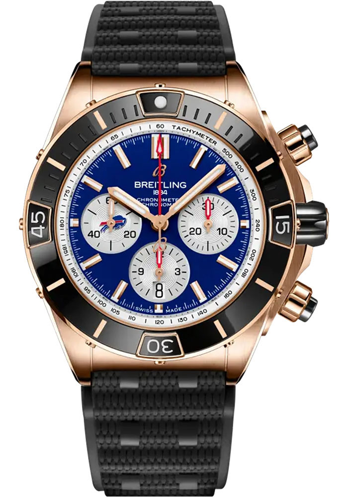 Breitling Watches - Super Chronomat B01 44 Red Gold - Rubber Strap - Folding Buckle - Style No: RB01366A1C3S1