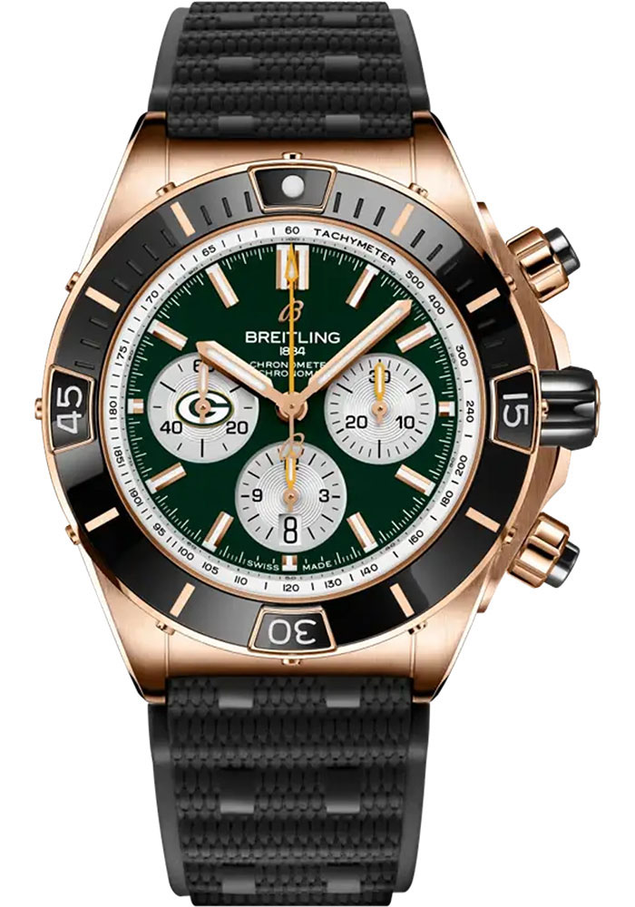 Breitling Watches - Super Chronomat B01 44 Red Gold - Rubber Strap - Folding Buckle - Style No: RB01366A1L1S1
