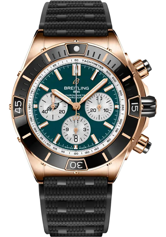 Breitling Watches - Super Chronomat B01 44 Red Gold - Rubber Strap - Folding Buckle - Style No: RB01366A1L3S1