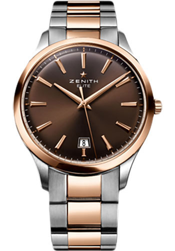 Zenith Watches - Elite Captain Central Second Stainless Steel and Rose Gold - Style No: 51.2020.670/76.M2020