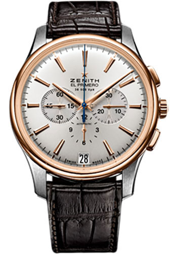 Zenith Watches - El Primero Captain Chronograph Stainless Steel and Rose Gold - Style No: 51.2112.400/01.C498