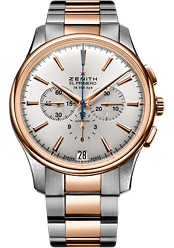 Zenith Watches - El Primero Captain Chronograph Stainless Steel and Rose Gold - Style No: 51.2112.400/01.M2110