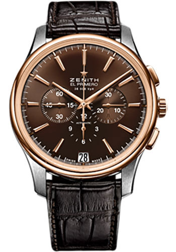 Zenith Watches - El Primero Captain Chronograph Stainless Steel and Rose Gold - Style No: 51.2112.400/75.C498