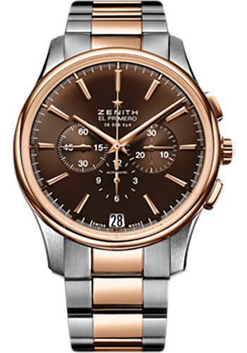Zenith Watches - El Primero Captain Chronograph Stainless Steel and Rose Gold - Style No: 51.2112.400/75.M2110
