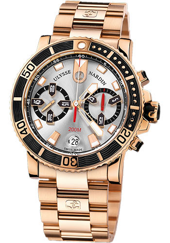 Ulysse Nardin Watches - Maxi Marine Diver Chronograph Gold - Style No: 8006-102-8/91