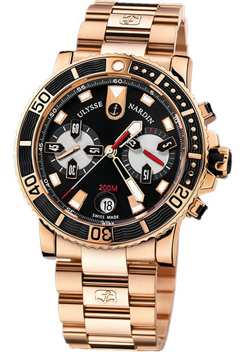Ulysse Nardin Watches - Maxi Marine Diver Chronograph Gold - Style No: 8006-102-8/92