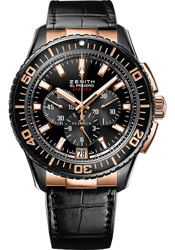 Zenith Watches - El Primero Stratos Flyback Black Alchron and Rose Gold - Style No: 85.2060.405/23.C714