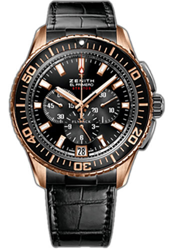 Zenith Watches - El Primero Stratos Flyback Black Alchron and Rose Gold - Style No: 86.2060.405/23.C714