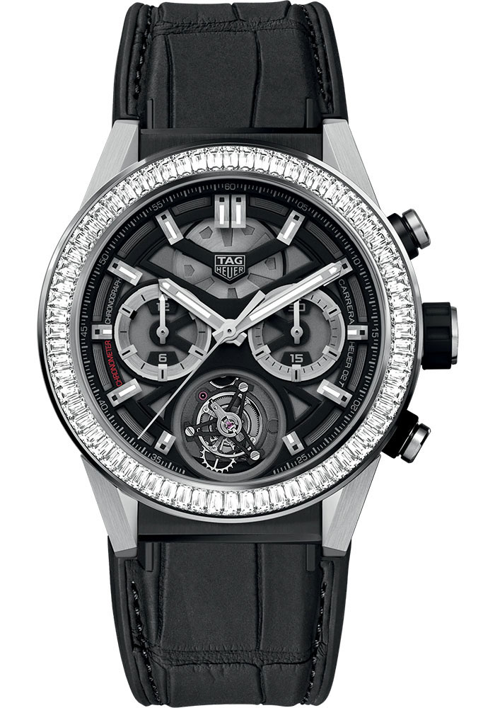 Tag Heuer Watches - Carrera Chronograph Tourbillon 45 mm - Titanium PVD - Strap - Style No: CAR5A81.FC6377