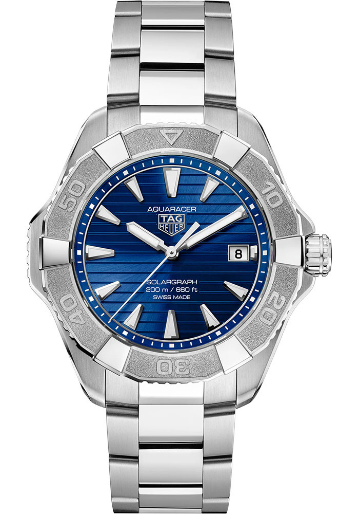 Tag Heuer Watches - Aquaracer Professional 200 Solargraph Quartz 40 mm - Steel - Bracelet - Style No: WBP1117.BA0047