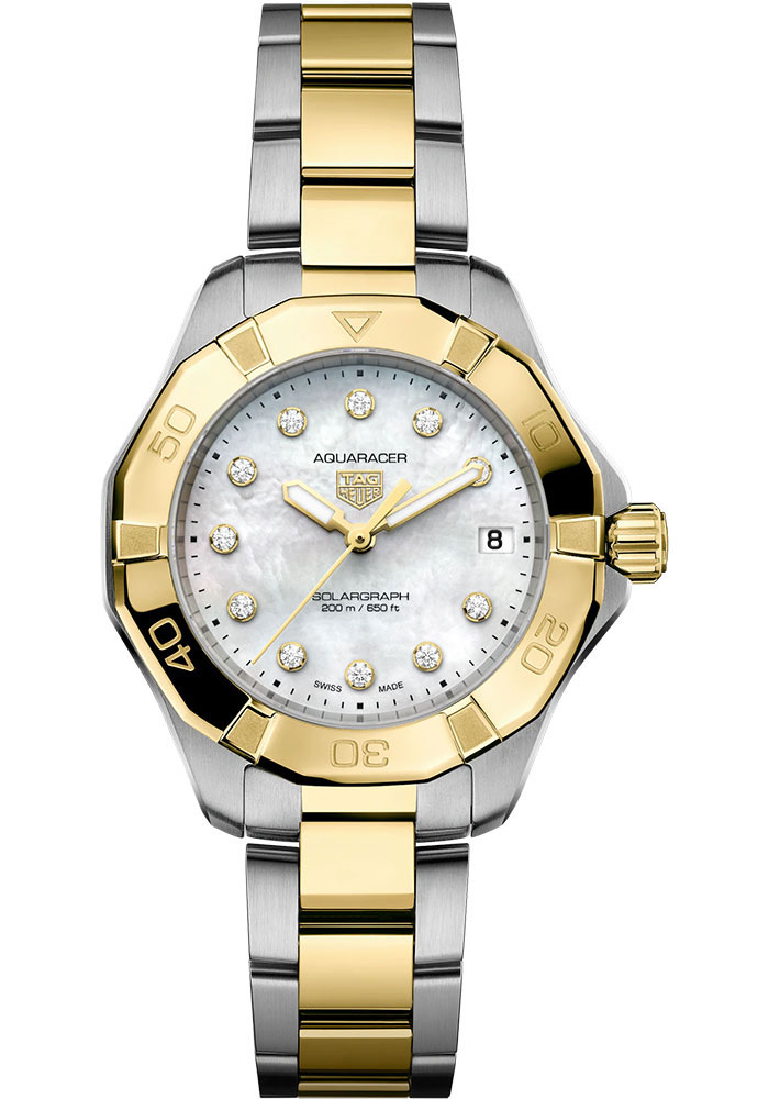 Tag Heuer Watches - Aquaracer Professional 200 Solargraph Quartz 34 mm - Steel - Bracelet - Style No: WBP1326.BB0004