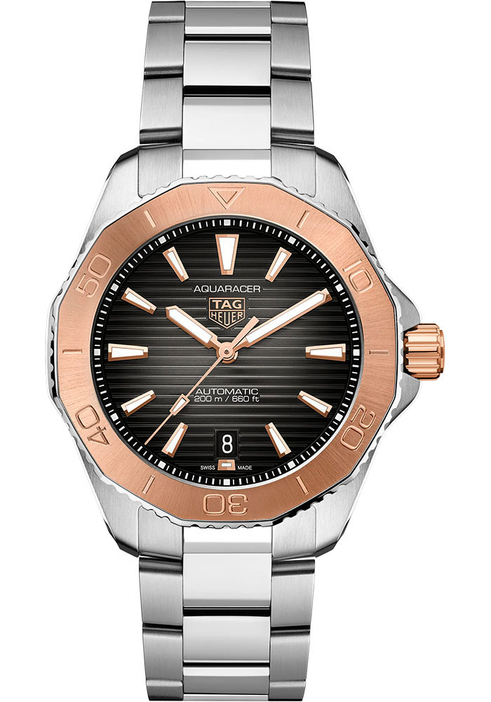 Tag Heuer Watches - Aquaracer Professional 200 Date Automatic 40 mm - Steel and Gold - Bracelet - Style No: WBP2151.BA0627