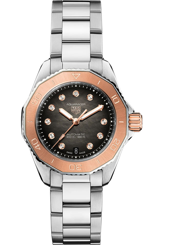 Tag Heuer Watches - Aquaracer Professional 200 Date Automatic 30 mm - Steel and Gold - Bracelet - Style No: WBP2451.BA0622