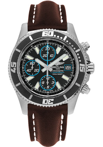 Breitling Watches - Superocean Chronograph Abyss Blue - Style No: A1334102/BA83-leather-brown-folding