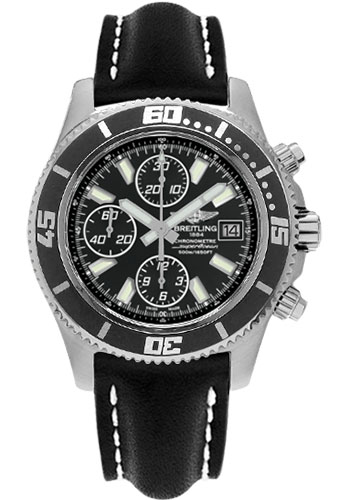 Breitling Watches - Superocean Chronograph Abyss White - Style No: A1334102/BA84-leather-black-folding