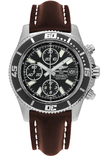 Breitling Watches - Superocean Chronograph Abyss White - Style No: A1334102/BA84-leather-brown-folding