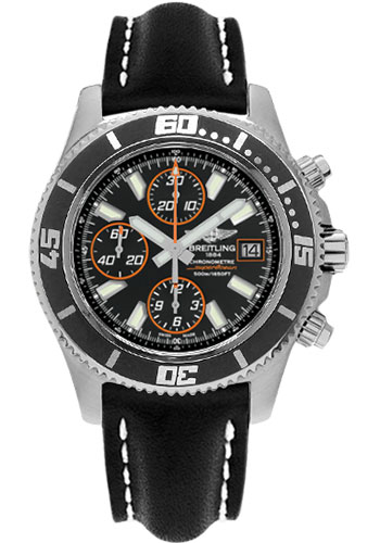 Breitling Watches - Superocean Chronograph Abyss Orange - Style No: A1334102/BA85-leather-black-folding
