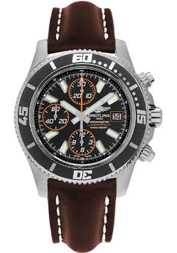 Breitling Watches - Superocean Chronograph Abyss Orange - Style No: A1334102/BA85-leather-brown-folding