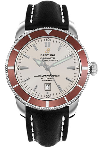 Breitling Watches - Superocean Heritage 46 Leather Strap - Style No: A1732033/G642-leather-black-deployant