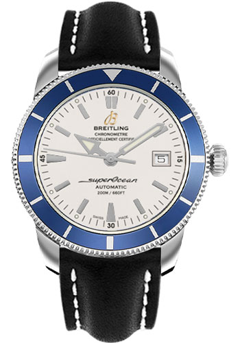 Breitling Watches - Superocean Heritage 42 Leather Strap - Style No: A1732116/G717-leather-black-deployant