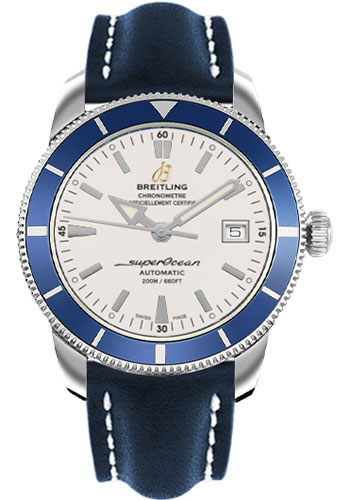 Breitling Watches - Superocean Heritage 42 Leather Strap - Style No: A1732116/G717-leather-blue-deployant
