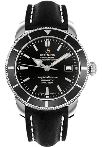 Breitling Watches - Superocean Heritage 42 Leather Strap - Style No: A1732124/BA61-leather-black-deployant