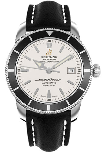 Breitling Watches - Superocean Heritage 42 Leather Strap - Style No: A1732124/G717-leather-black-deployant