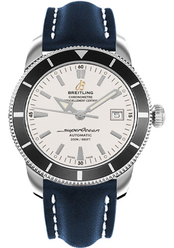 Breitling Watches - Superocean Heritage 42 Leather Strap - Style No: A1732124/G717-leather-blue-deployant