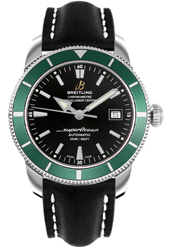 Breitling Watches - Superocean Heritage 42 Leather Strap - Style No: A1732136/BA61-leather-black-deployant
