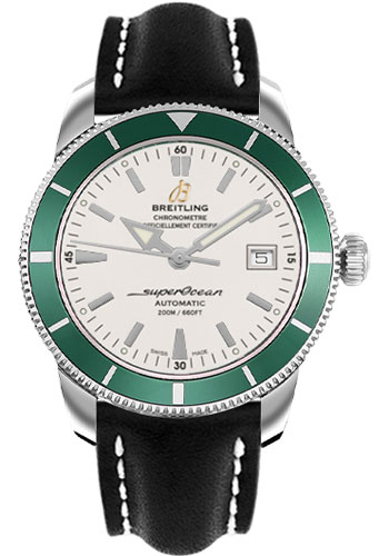 Breitling Watches - Superocean Heritage 42 Leather Strap - Style No: A1732136/G717-leather-black-deployant