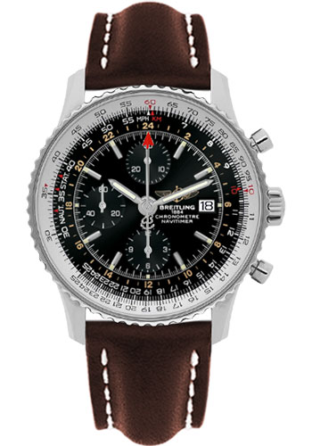 Breitling Watches - Navitimer World Stainless Steel - Style No: A2432212/B726-leather-brown-deployant