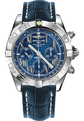 Breitling Watches - Chronomat B01 Stainless Steel Polished Bezel - Style No: AB011012/C783-croco-blue-deployant