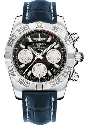 Breitling Watches - Chronomat 41 Stainless Steel Croco Strap - Style No: AB014012/BA52-croco-blue-folding
