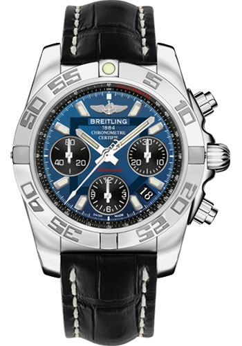 Breitling Watches - Chronomat 41 Stainless Steel Croco Strap - Style No: AB014012/C830-croco-black-folding