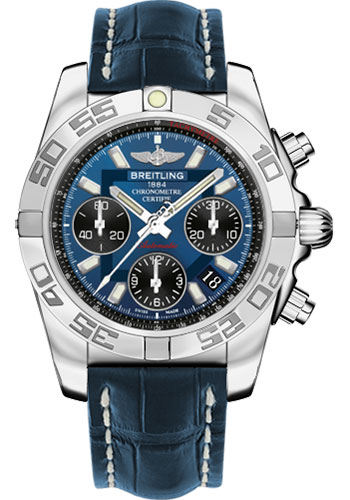 Breitling Watches - Chronomat 41 Stainless Steel Croco Strap - Style No: AB014012/C830-croco-blue-folding