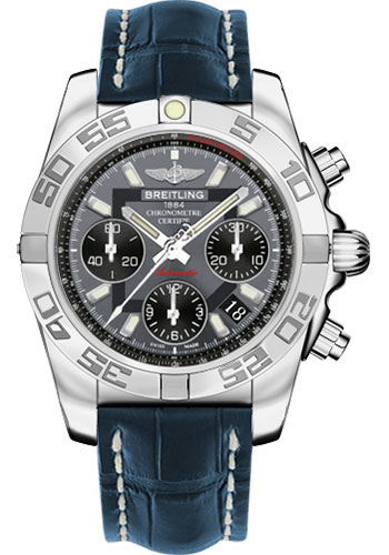 Breitling Watches - Chronomat 41 Stainless Steel Croco Strap - Style No: AB014012/F554-croco-blue-folding