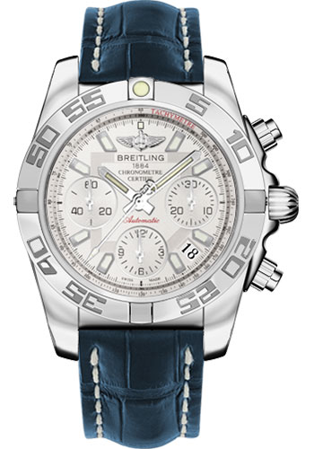 Breitling Watches - Chronomat 41 Stainless Steel Croco Strap - Style No: AB014012/G711-croco-blue-folding