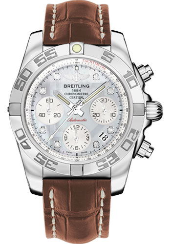 Breitling Watches - Chronomat 41 Stainless Steel Croco Strap - Style No: AB014012/G712-croco-gold-folding