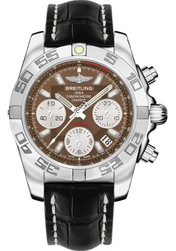 Breitling Watches - Chronomat 41 Stainless Steel Croco Strap - Style No: AB014012/Q583-croco-black-folding